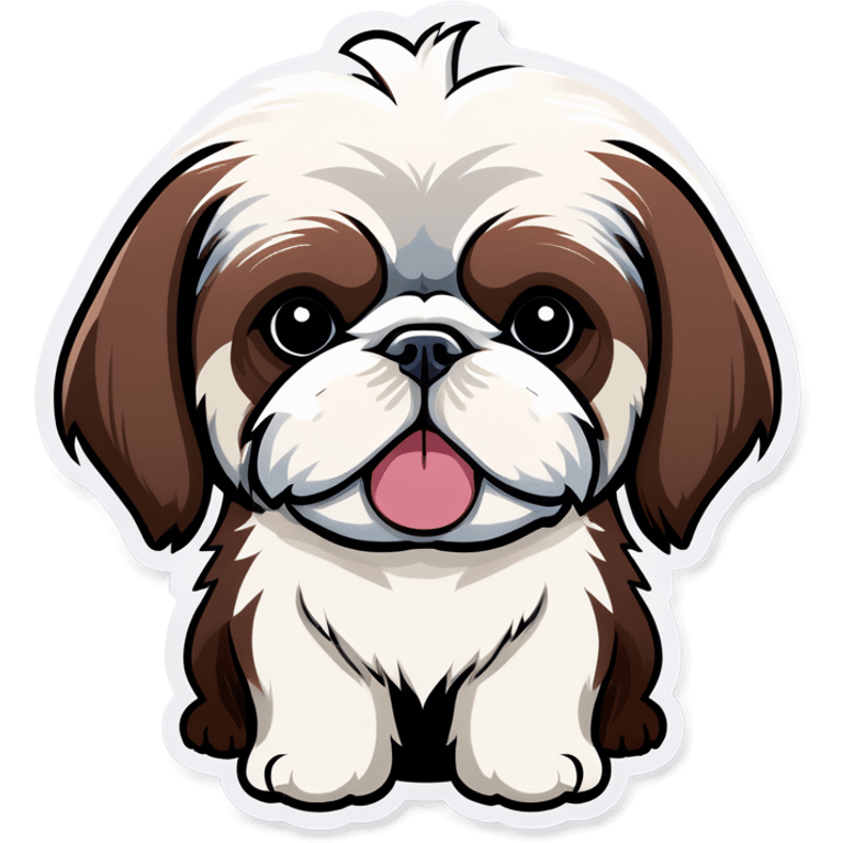 Liver nose shih tzu short hair long ears emoji