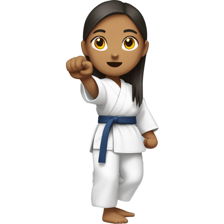 girl doing karate chop emoji