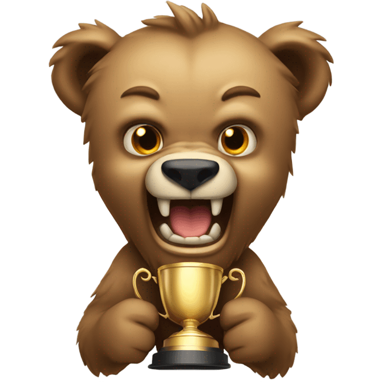 angry bear holding trophy emoji