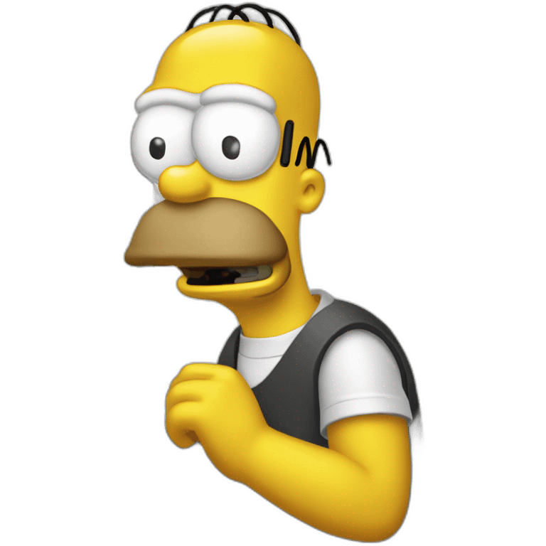 Homer troubleshooting computer bug emoji