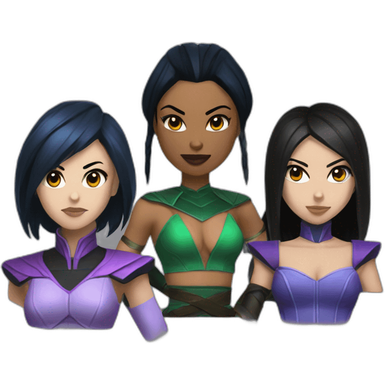 Kitana, Mileena, Jade emoji