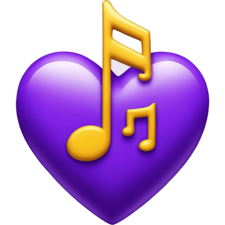 Purple Heart and music note emoji