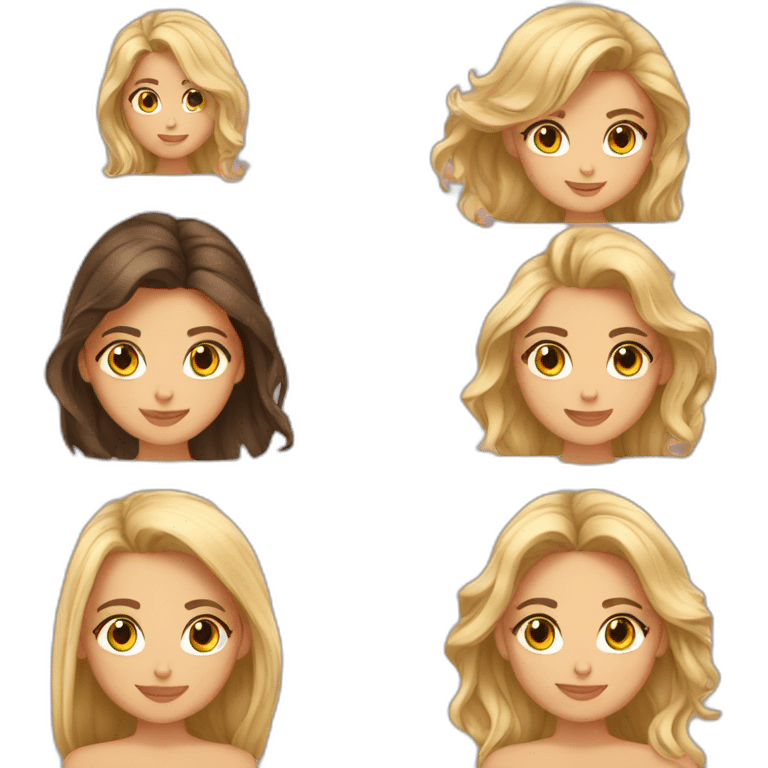 une brune et eux blondes emoji