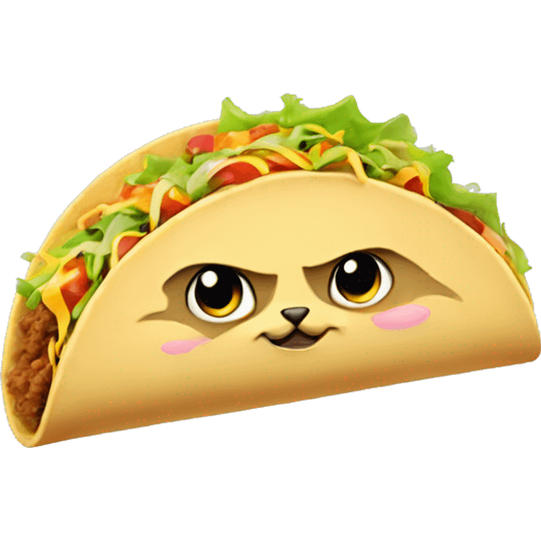 Cat eating a taco emoji