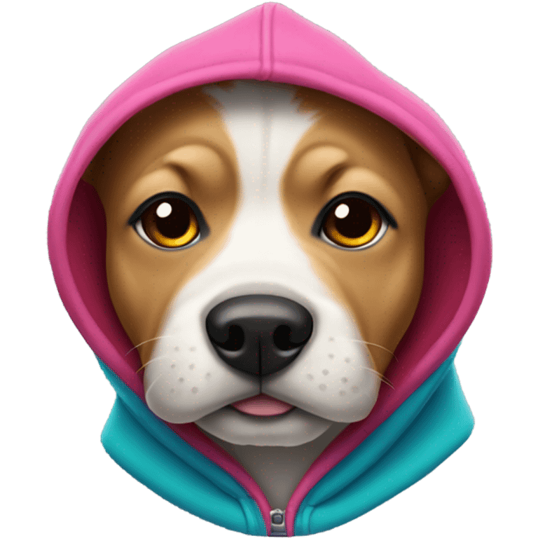 Dog wearing hoodie emoji