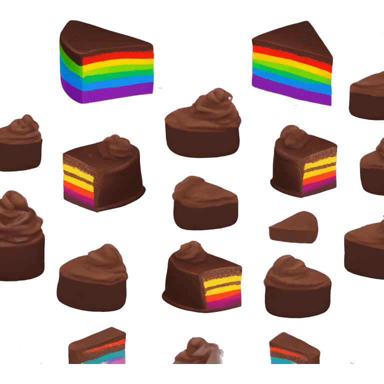 Rainbow chocolate cake  emoji