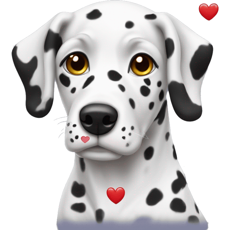 Dalmata dos with hearts emoji