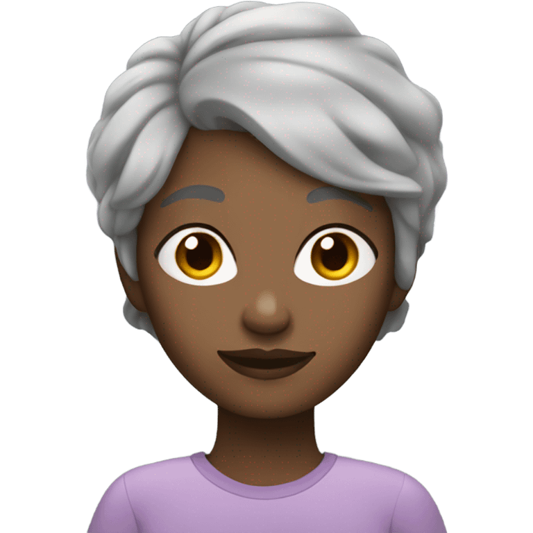 Black woman short gray hair relaxing emoji