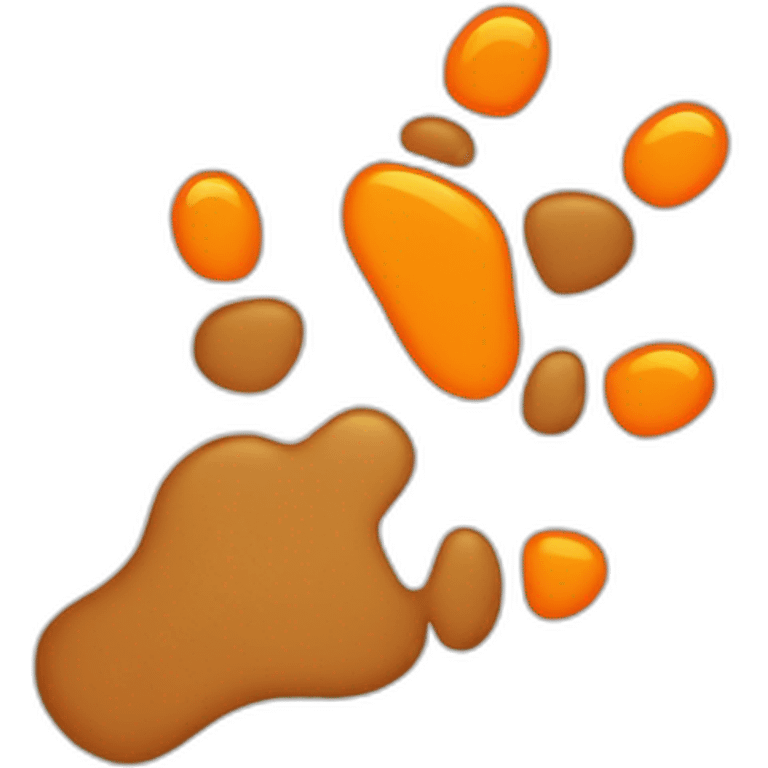 Paws with Vibrant orange paw pads of a bear emoji