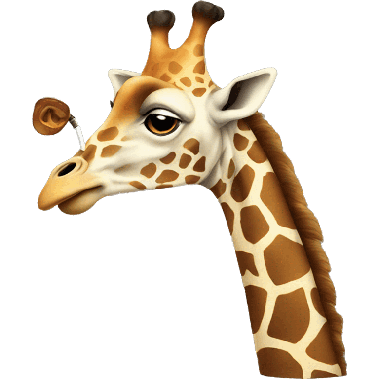 The smoking giraffe emoji