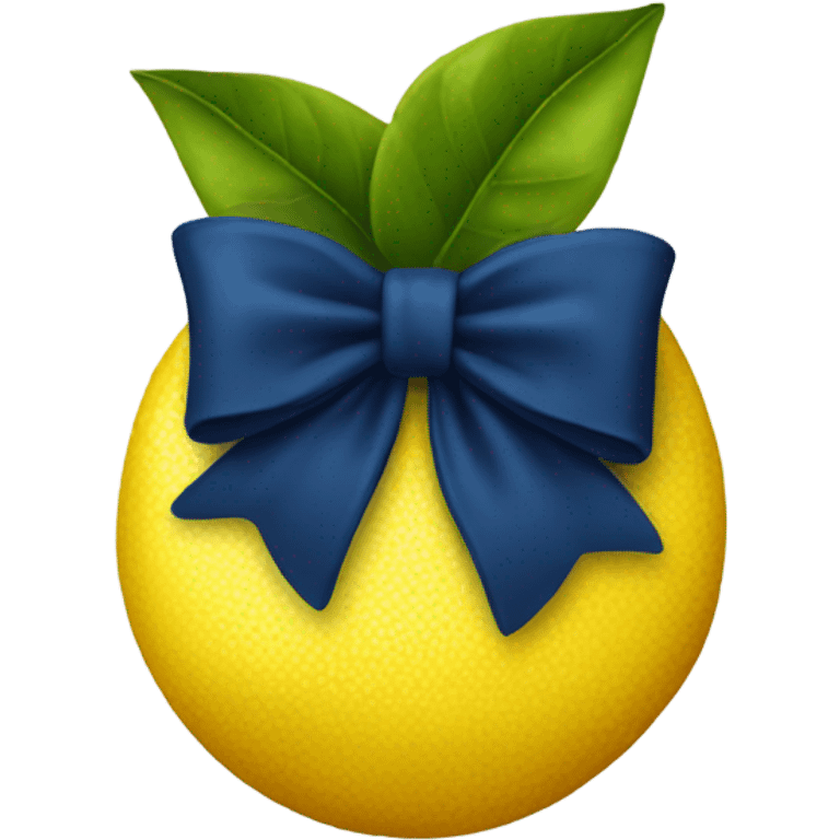 lemon with dark blue bow emoji