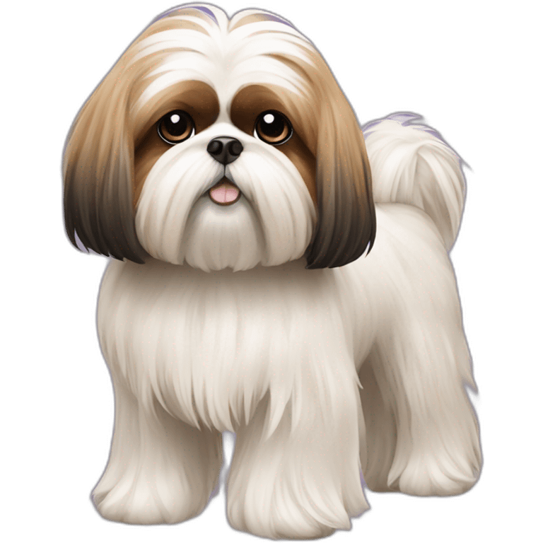 Dog Shih Tzu with long wool full-height  emoji