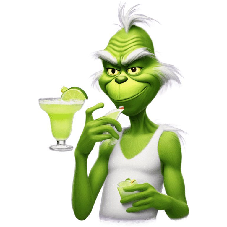 the grinch drinking a margarita emoji