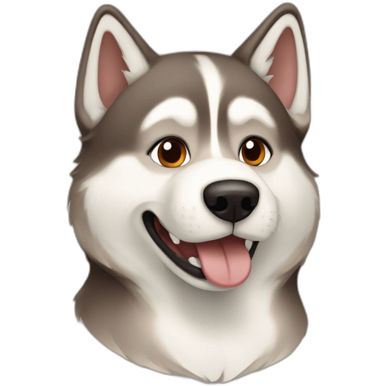 Husky in capuchino colors emoji