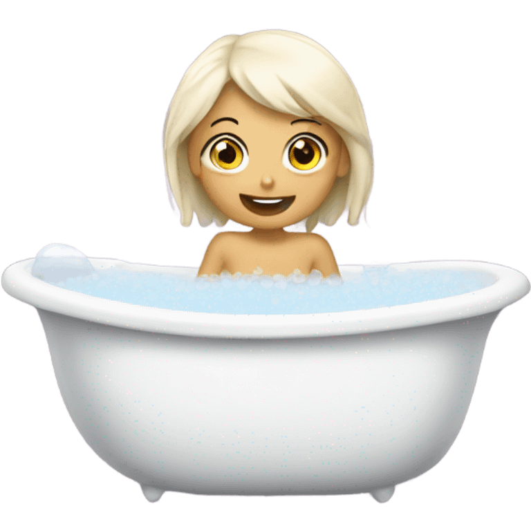 Bathtub girl covered In bubbles  emoji