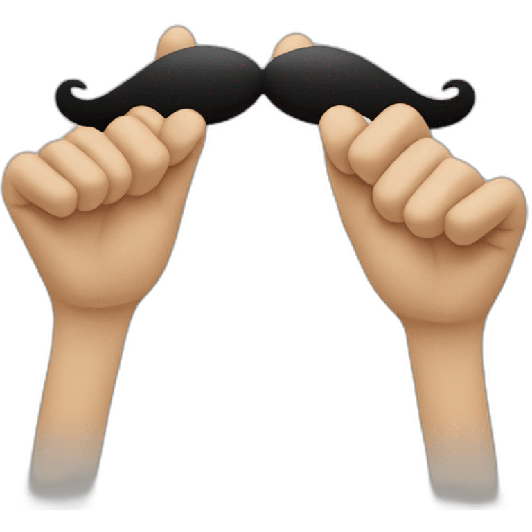 Mustache   with hand on it's edage emoji