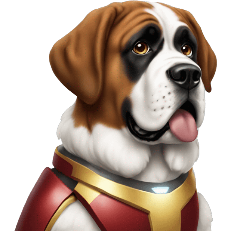 saint Bernard dressed as iron man  emoji