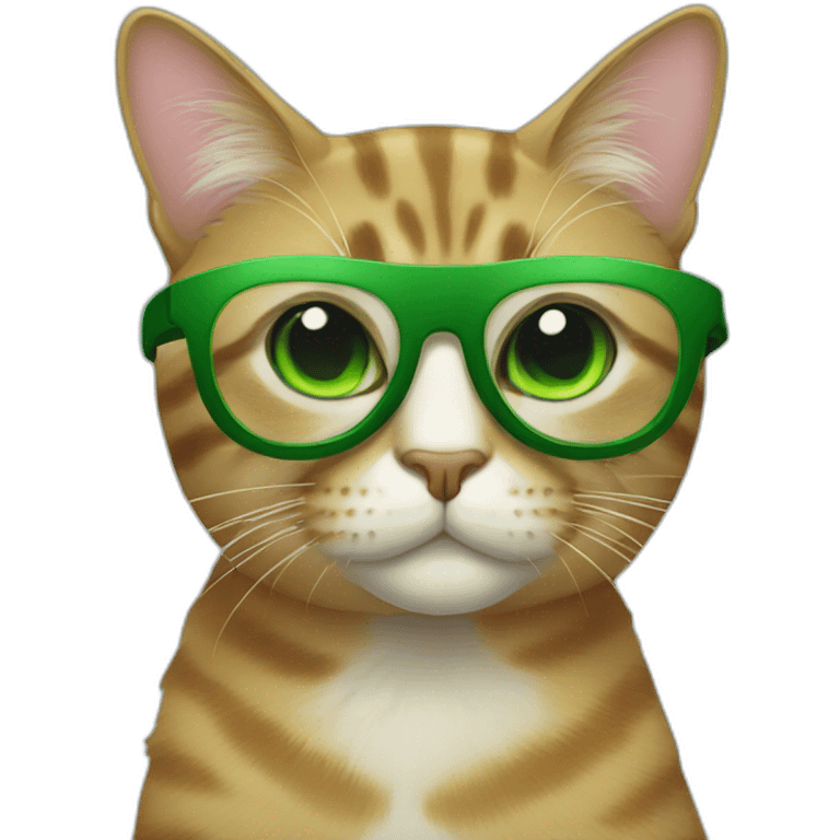 Cat with greenglasses emoji