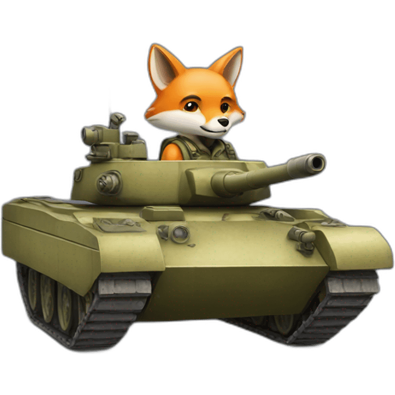 a fox who drive a tank emoji