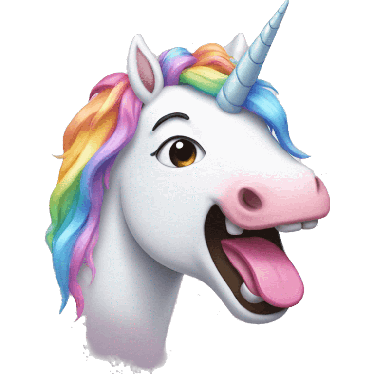 Unicorn sticking out tongue emoji