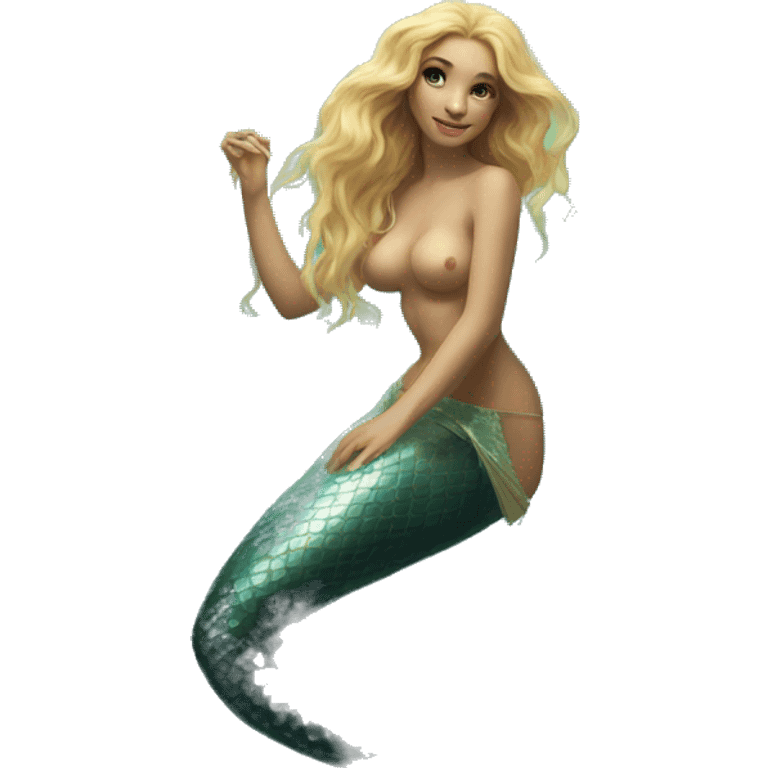 Painting of a beautiful mermaid emoji