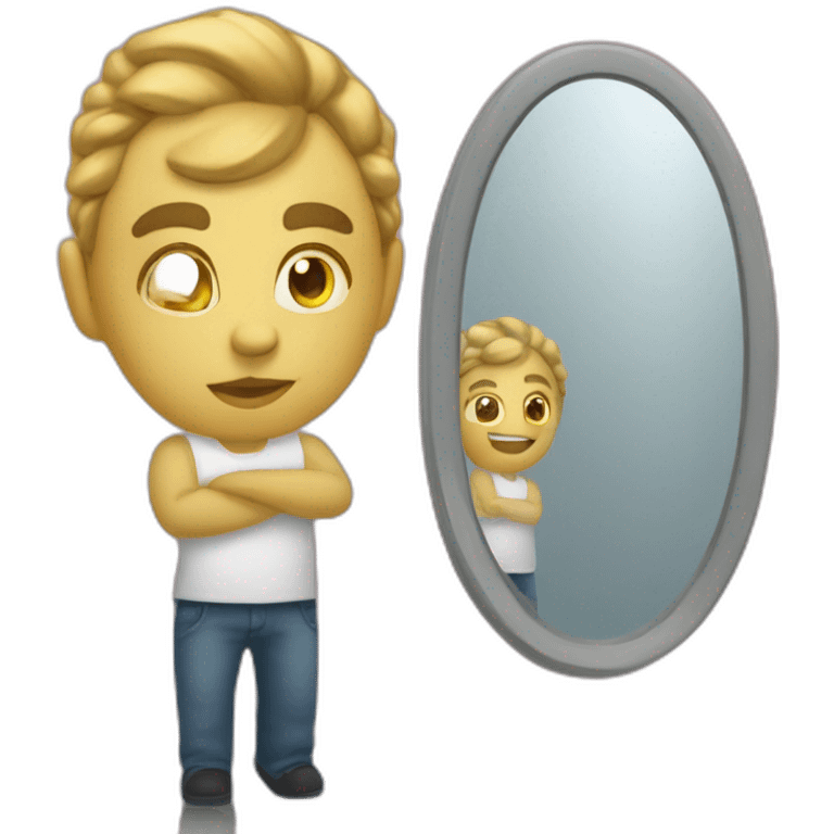 quelqu'un devant un miroir emoji