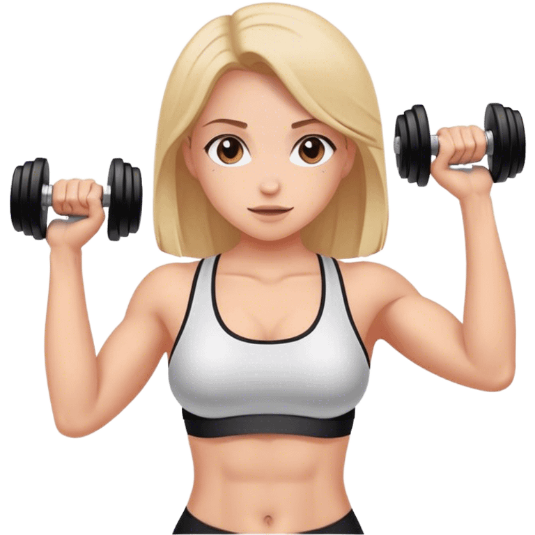 Gym dumbbell girl emoji