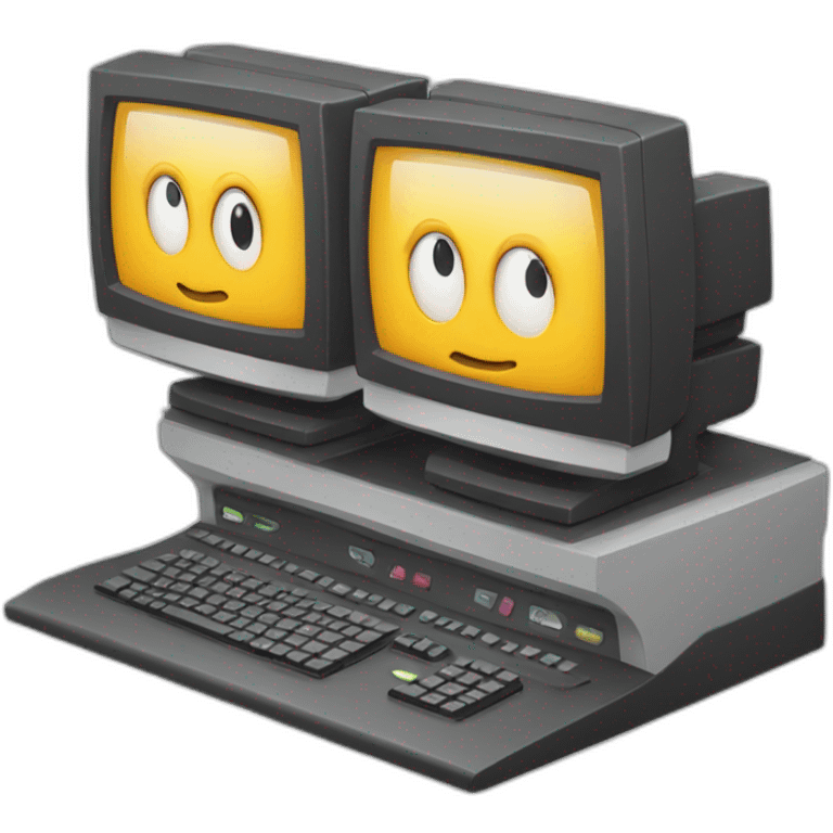 trading computer with 4 screens  emoji