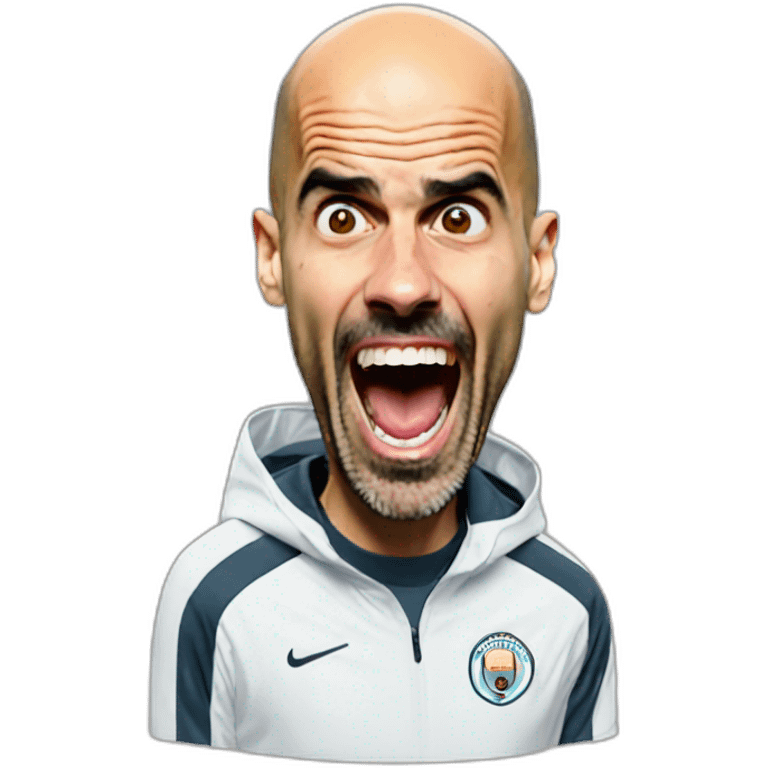 pep guardiola coaching and screaming emoji