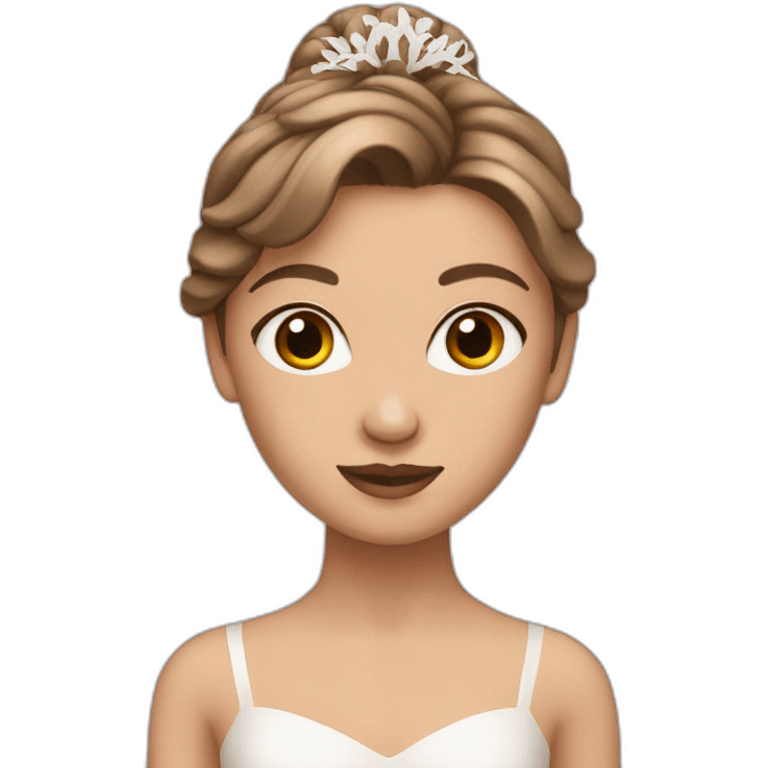 White ballerina brown hair  emoji