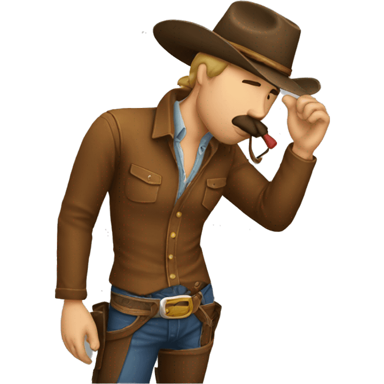 a cowboy shushing a horse emoji