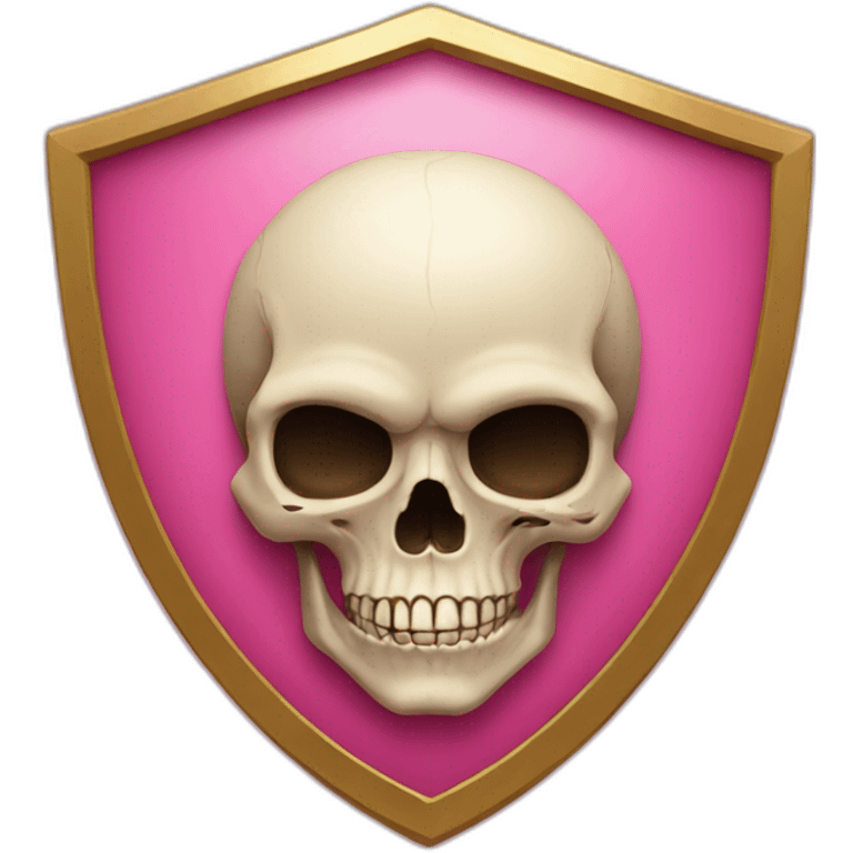 Skull on a pink shield emoji