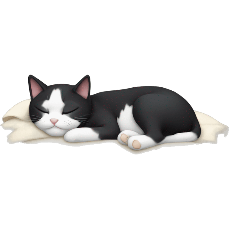 Sleeping tuxedo cat emoji