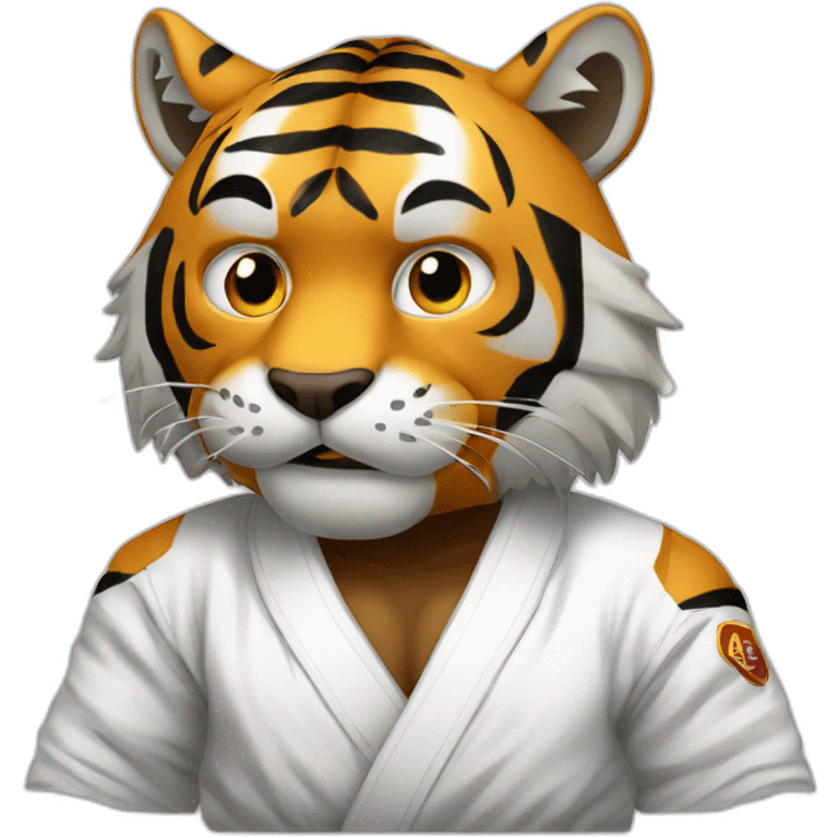 Tiger with evil face   jiu jitsu with his arms crossed emoji