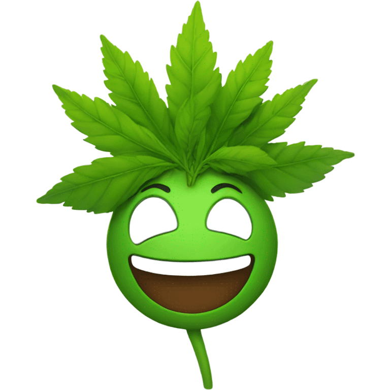 Happy weed  emoji