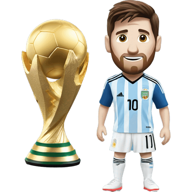 Messi with the World Cup trophy emoji