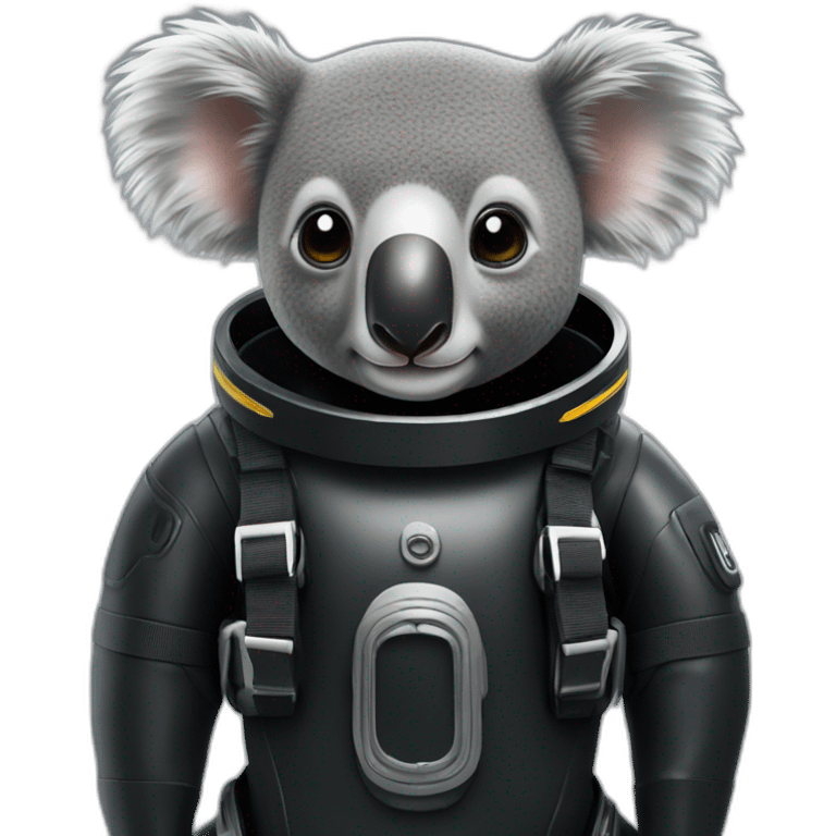 koala in black rubber shiny diving suit emoji