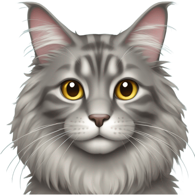 Grey Maine coon cat  emoji