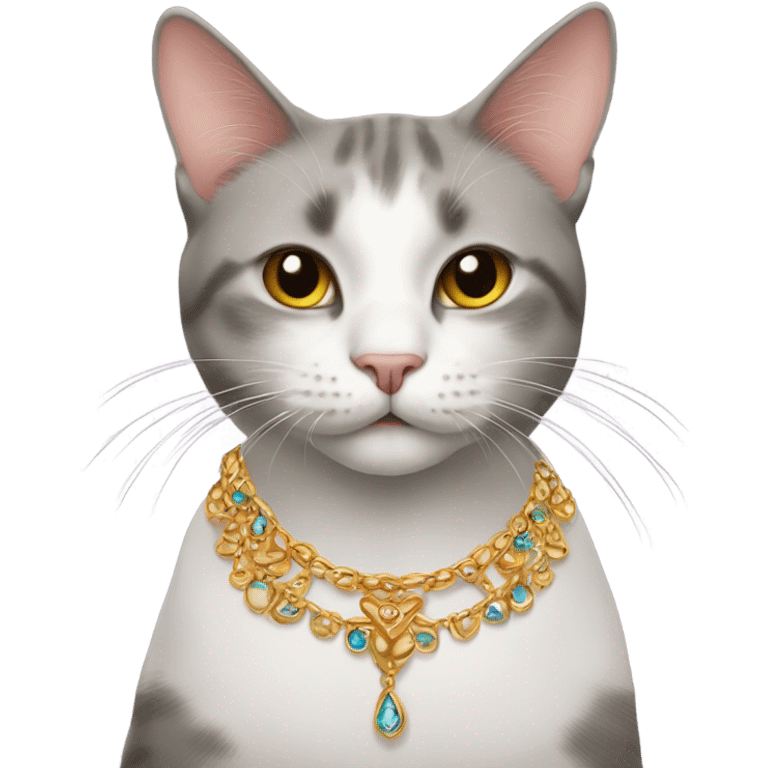 Cat wearing necklace  emoji