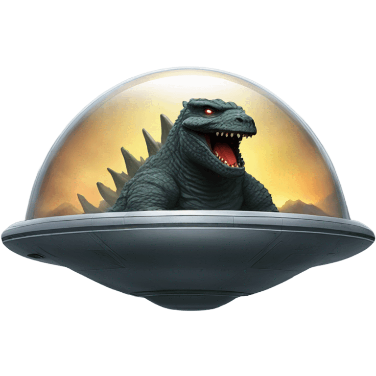 Godzilla in a UFO emoji