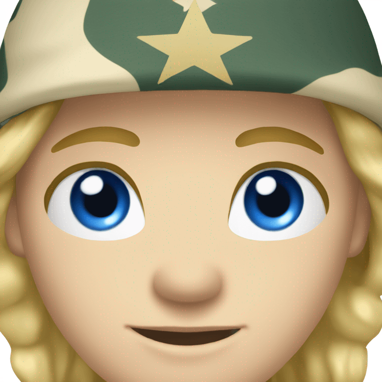 blonde blue eye guy with army uniform emoji