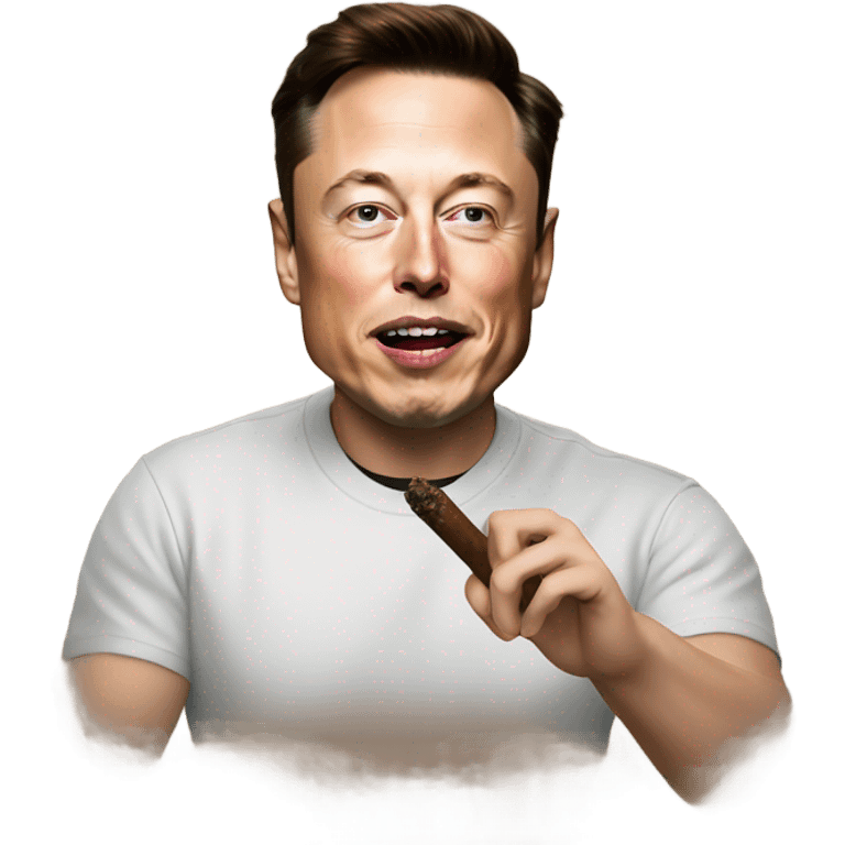 Elon musk hitting a blunt emoji