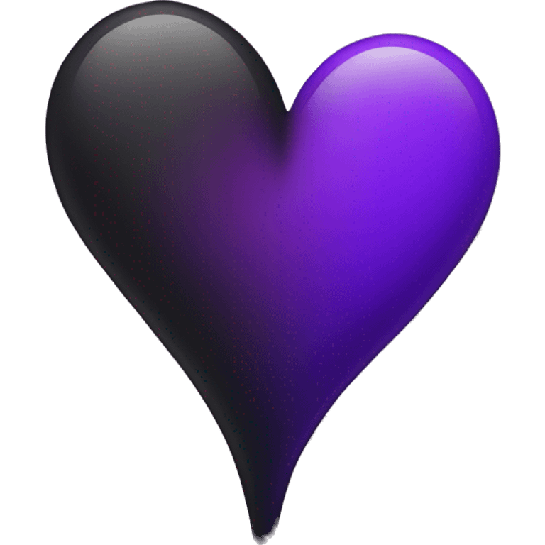 Half black and Purple Heart emoji