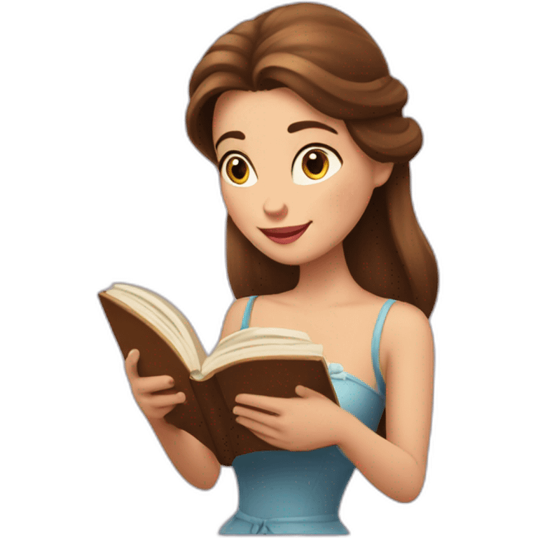 Bella Disney reading a book emoji