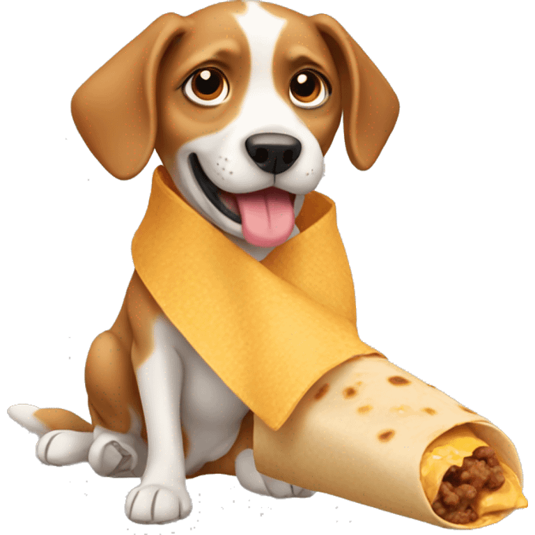 Dog eating a burrito emoji