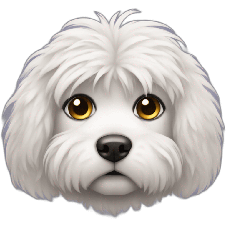 Black sad fluffy dog emoji