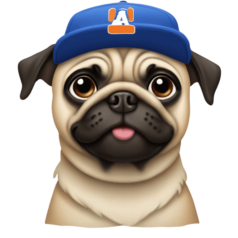 Pug with islanders hat  emoji