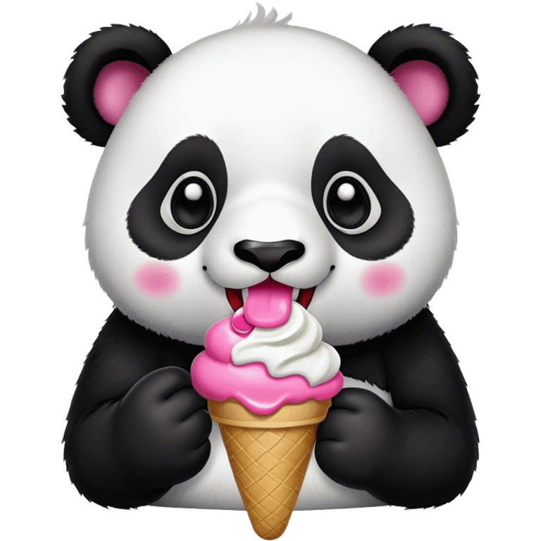 Panda eating ice cream emoji