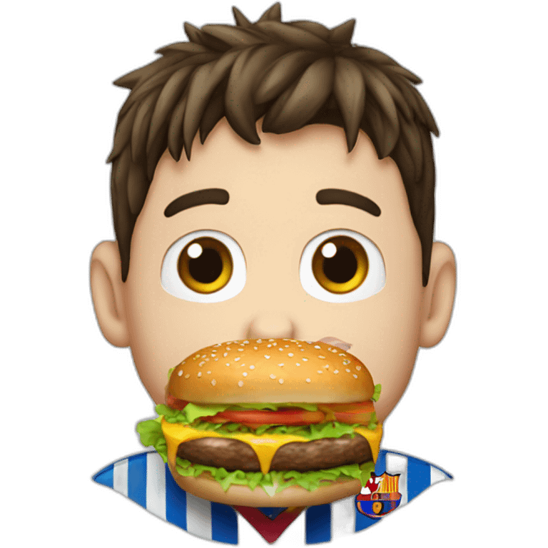 messi eating burguer emoji