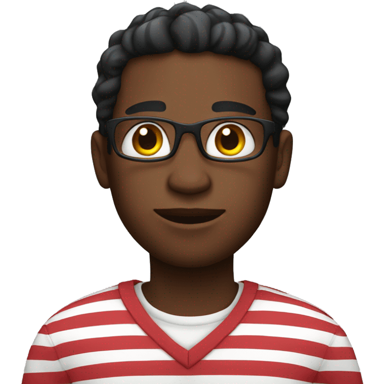 Black guy in striped shirt emoji